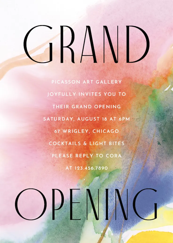 Abstract blots - grand opening invitation